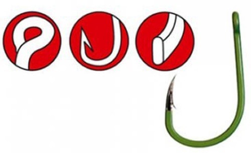 Hooks Gamakatsu A1 G-Carp ، Camo Green ، 10 قطع/مظروف