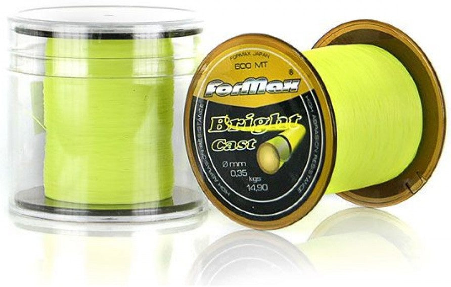 Monofilament thread Formax Bright Cast Yellow Fluo, 600m diameter 0.35mm