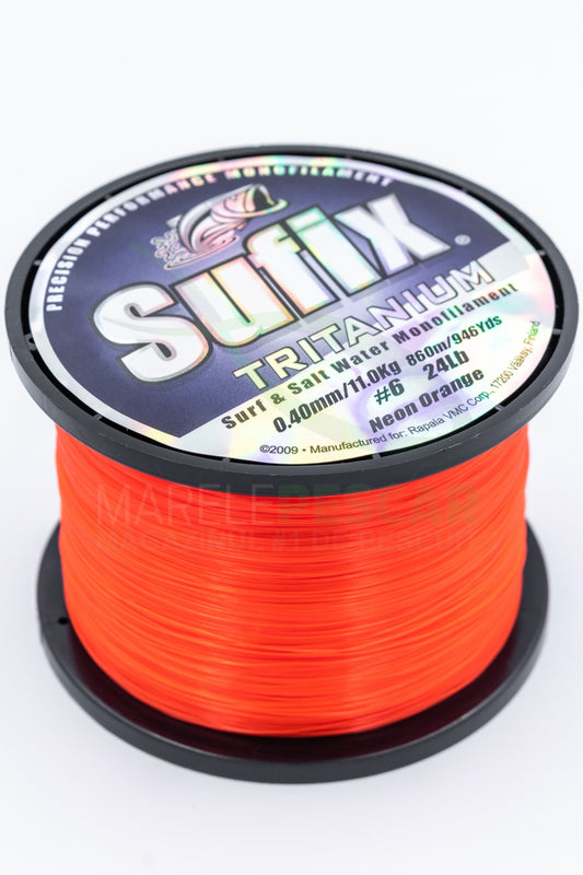 Monofilament thread, neon orange, Sufix, 680m - 1750m